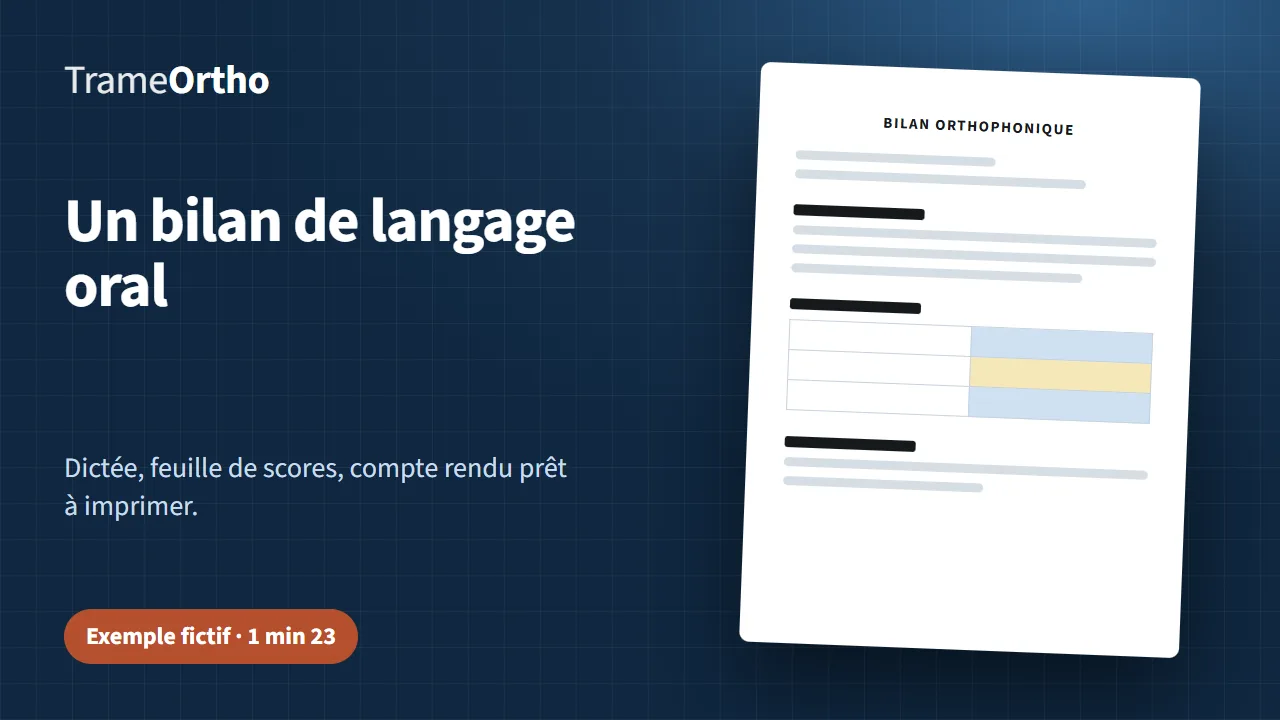Vignette : un compte rendu de bilan de langage oral